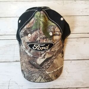 HB Headwear Ford Black Camo Embroidered Logo Adjustable Strap Trucker Hat